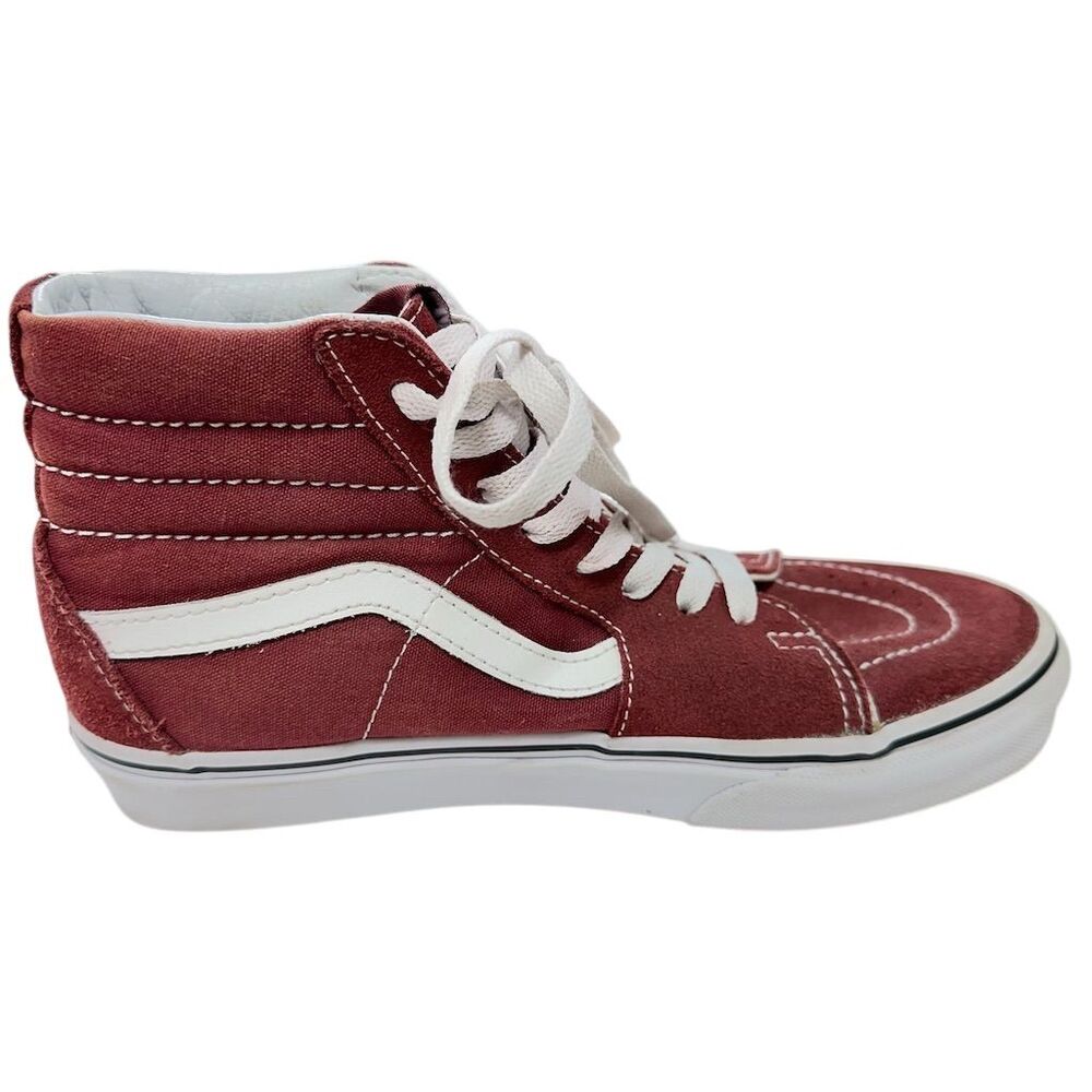 Vans Sk8-Hi Men's Size 5 woman’s 6.5 Burgundy High-Top Sneakers Casual Shoes - Picture 7 of 10